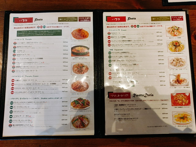 ナポリの食卓メニュー