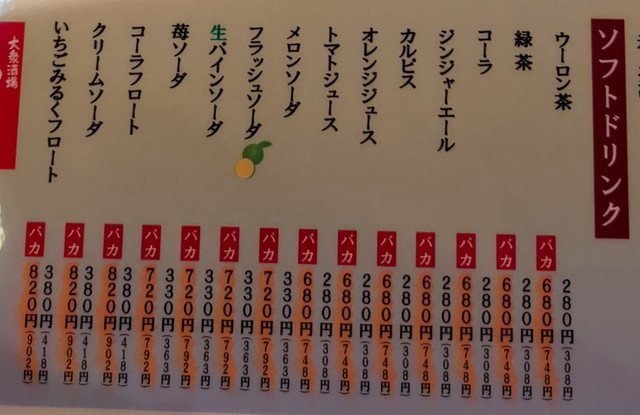 ちばちゃんドリンクメニュー１２