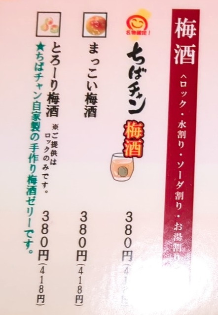ちばちゃんドリンクメニュー７