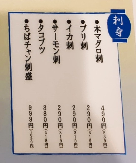 ちばちゃんフードメニュー６