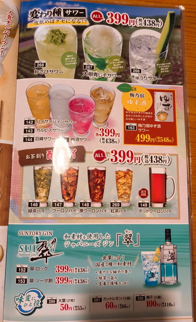 いっちょうドリンクメニュー４