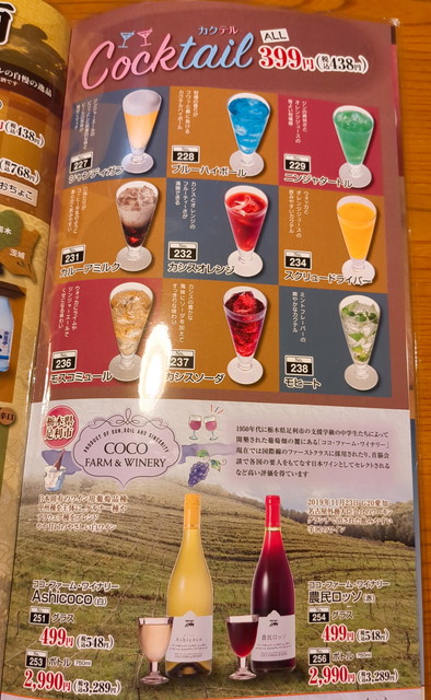 いっちょうドリンクメニュー８