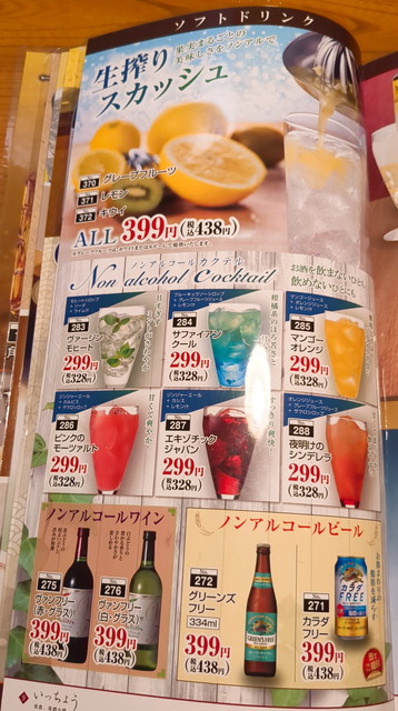 いっちょうドリンクメニュー９