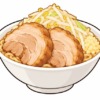 二郎系ラーメンのぶた(チャーシュー)を表すイラスト