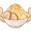 二郎系ラーメンの着丼を表すイラスト