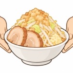 二郎系ラーメンの着丼を表すイラスト