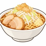 二郎系ラーメンの非乳化を表すイラスト