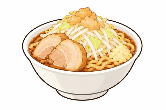 二郎系ラーメンの非乳化を表すイラスト