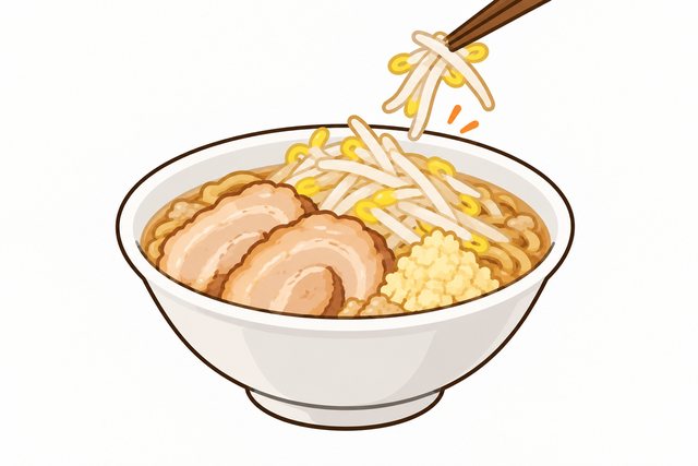 二郎系ラーメンのマシを表すイラスト