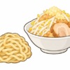 二郎系ラーメンの麺少なめを表すイラスト