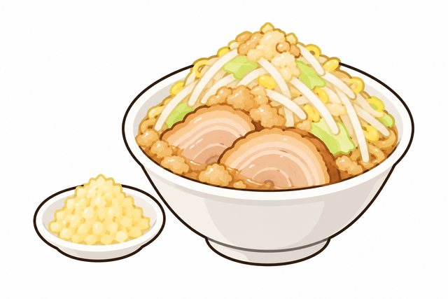 二郎系ラーメンのニンニクを表すイラスト