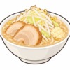 二郎系ラーメンの乳化を表すイラスト