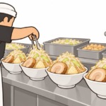 二郎系ラーメンのロットを表すイラスト