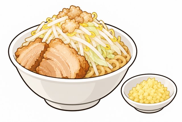 二郎系ラーメンのショウガを表すイラスト