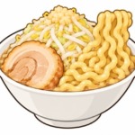 二郎系ラーメンのワシワシ麺を表すイラスト