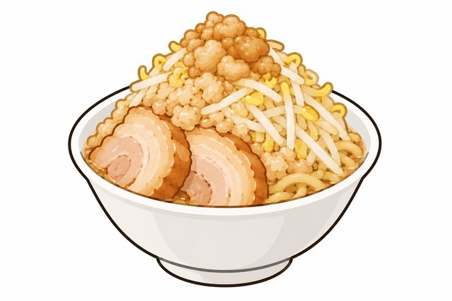二郎系ラーメンの味付きアブラを表すイラスト