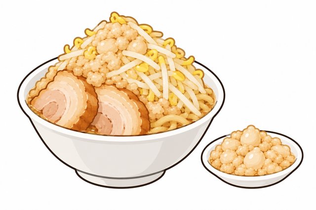二郎系ラーメンの別皿アブラを表すイラスト