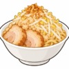 二郎系ラーメンのフライドオニオンを表すイラスト