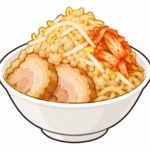 二郎系ラーメンのキムチを表すイラスト