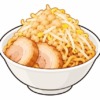 二郎系ラーメンのまぜそばを表すイラスト