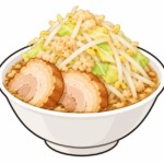 二郎系ラーメンの麺なしを表すイラスト
