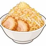 二郎系ラーメンの無料トッピングを表すイラスト