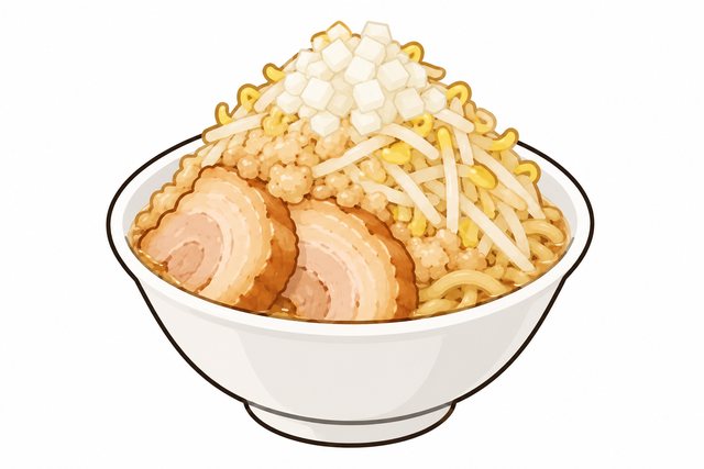 二郎系ラーメンのタマネギを表すイラスト