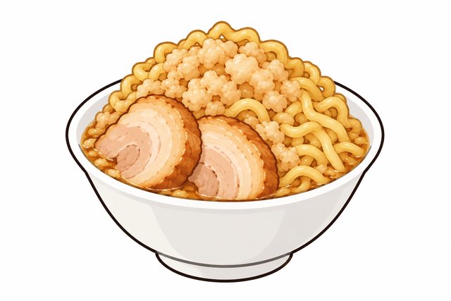二郎系ラーメンのヤサイ抜きを表すイラスト