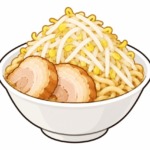 二郎系ラーメンのアブラ抜きを表すイラスト