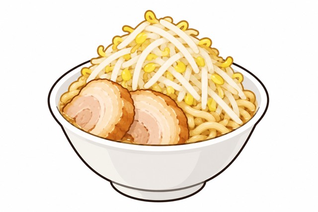 二郎系ラーメンのアブラ抜きを表すイラスト