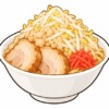 二郎系ラーメンの紅生姜を表すイラスト