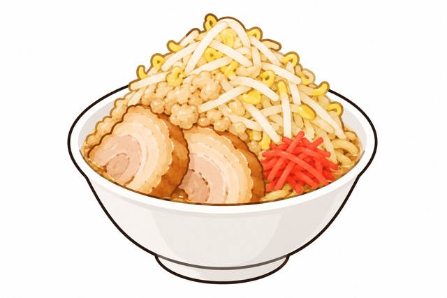 二郎系ラーメンの紅生姜を表すイラスト