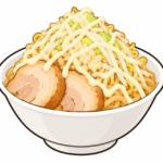 二郎系ラーメンのガリマヨを表すイラスト