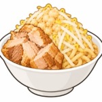 二郎系ラーメンの端豚を表すイラスト