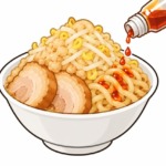 二郎系ラーメンのラー油を表すイラスト