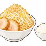 二郎系ラーメンのライスを表すイラスト
