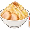 二郎系ラーメンの七味唐辛子を表すイラスト