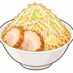 二郎系ラーメンの小ラーメンを表すイラスト