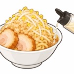 二郎系ラーメンの酢を表すイラスト