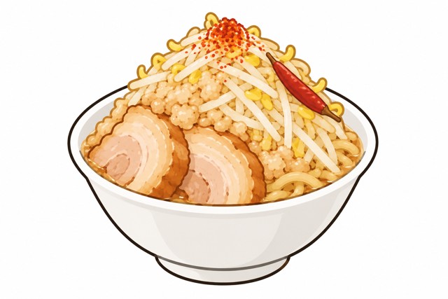 二郎系ラーメンの唐辛子を表すイラスト
