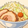 二郎系ラーメンに添えたオレンジ色の辛玉